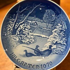 Vintage Bing and Grondahl 1970 Jule After  Pheasants in the Snow Plate